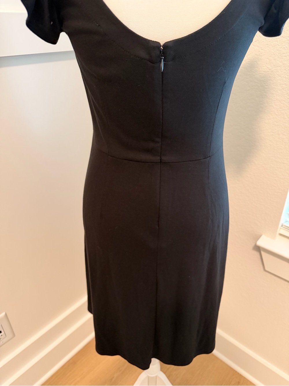 LOFT Black Flutter Sleeve Fit & Flare Dress – Size 6 - Picture 6 of 7